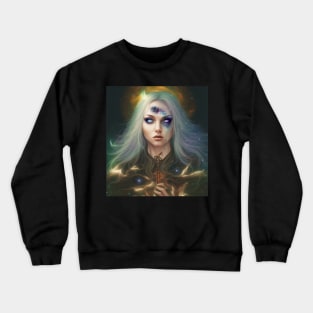 Women Wicca Art Witchy Artwork Beautiful Witch Girl 3 Crewneck Sweatshirt